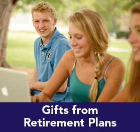 Rollover image of a group of students at a picnic. Link to Gifts of Retirement Plans.