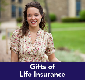 Rollover image of a female student smiling. Link to Gifts of Life Insurance.